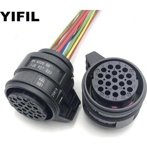 02E Gearbox Plug 6 Speed DSG Gearbox Valve Body 20 Pin Connector With 10pcs or 20pcs Pigtail For VW Passat Touran 1J0 927 320