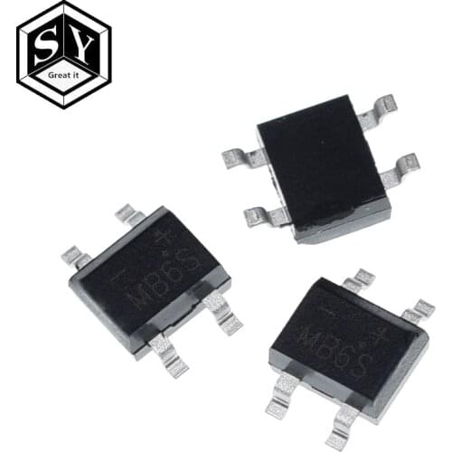 GREAT IT 10pcs 600V 0.5A SOP-4 SMD rectifier diode bridge mb6s