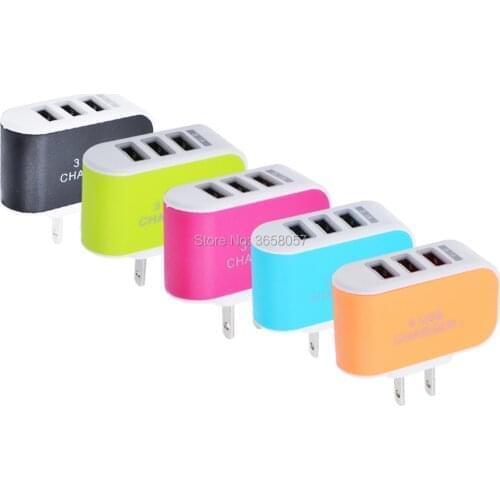 1000pcs 3 usb ports AC eu us home wall charger plug power adapter for iphone x 8 7 for samsung s6 s7