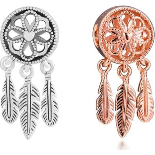 2 Colors Spiritual Dream Catcher Beads for Jewelry Making Women DIY Sterling Silver 925 Jewelry Color Beads for Charms Bracelets