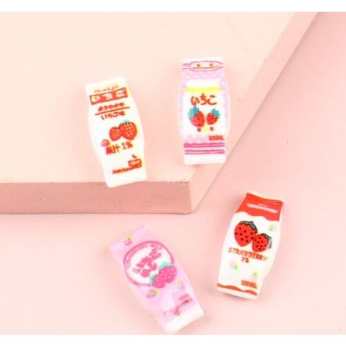 4pcs/set 1:12 Dollhouse Miniature Strawberry Candy Snacks Model Doll Decor Accessories Toys