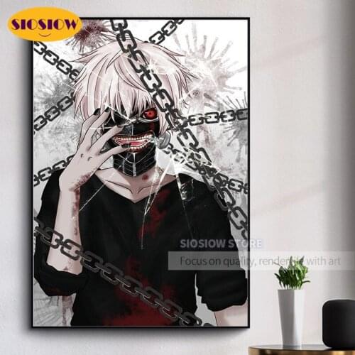 5d Diy Diamond Painting Anime Tokyo Ghoul Figure Cross Stitch Patterns Full Drill 3D Daimond Mosaic Embroidery Decor Home Gifts