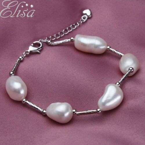 Baroque Pearl Bracelet Natural Freshwater Pearl Bracelet Women Fashion Keshi Pearl Jewelry Lady Gifts