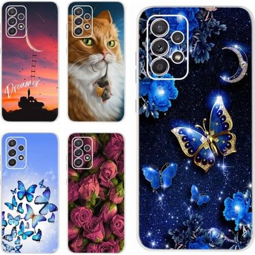 Blue Butterfly Case For Samsung Galaxy A52 Case SM-A525F Soft Slim Fundas Phone Cover For Samsung A52 A 52 5G Phone Cases Bumper