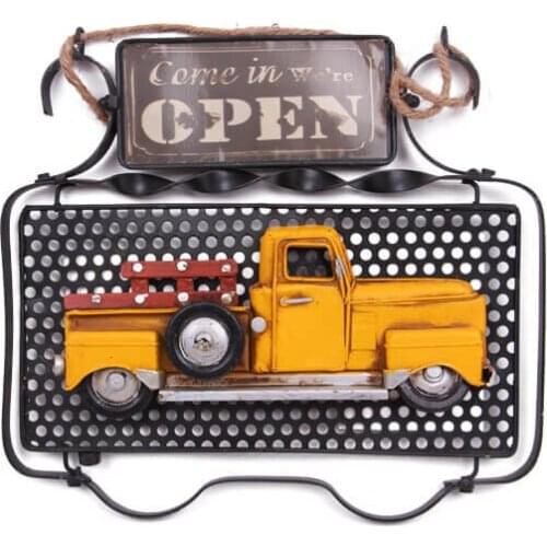 Decorative Metal Door Lettering Yellow Truck Decorated - Cafe, Restaurant, Hotel-Wall Lettering-Gift, trinket, Vintage, Quality
