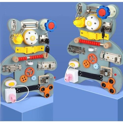 Children Busy Board Toys Baby Montessori Sensory Activity Board Accessories Fine Motor Skill Latch Lock Cognition Toy Games