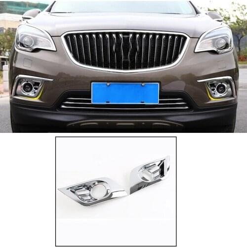 FOR Buick Envision 2016-2019 ABS Chrome Front Fog Light Lamp Cover Trim 2PCS Car Styling Accessories
