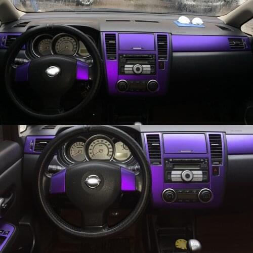 For Nissan Tiida 2005-2010 Interior Central Control Panel Door Handle 3D/5D Carbon Fiber Stickers Decals Car styling Accessorie