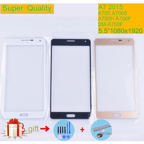 For Samsung Galaxy A7 2015 A700 A7000 A700H A700F A700FD SM-A700F Touch Screen Front Glass Panel TouchScreen Outer Lens A7 5.5"
