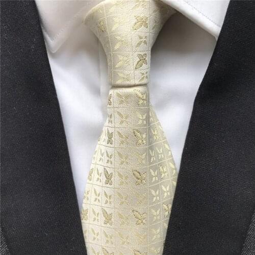 10 cm Width New Design Mens Ties Jacquard Woven Neck Tie Luxury Yellow Gravata Neckties