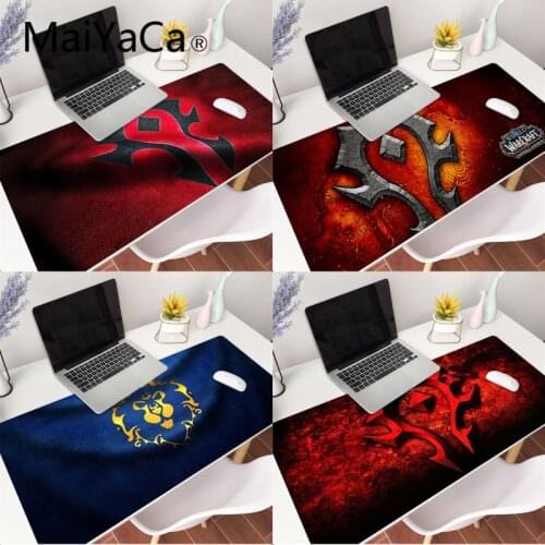 MaiYaCa 80x40cm World of warcraft alliance Horde logo laptop Gaming Accessories Mousepad Mouse Mat Keyboard xxl Mouse Pad Game