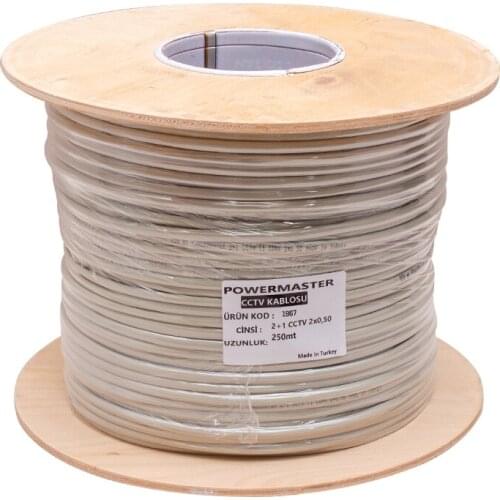 CABLE CAMERA CCTV 2 + 1 2X0.50 MM 250 METERS POWERMASTER
