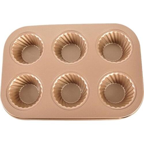 Kapmore 1pc Metal Cake Pan 6 Holes Solid Color Doughnut Baking Mold Kitchen Bagel Mold DIY Baking Tools Accessories