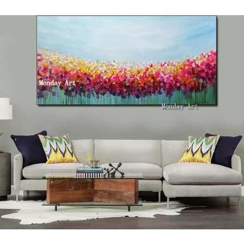 Big Size flower painting Hand Painted Flower Oil Painting Canvas Picture Cuadros Wall Art Home Decor For Living Room No Frame