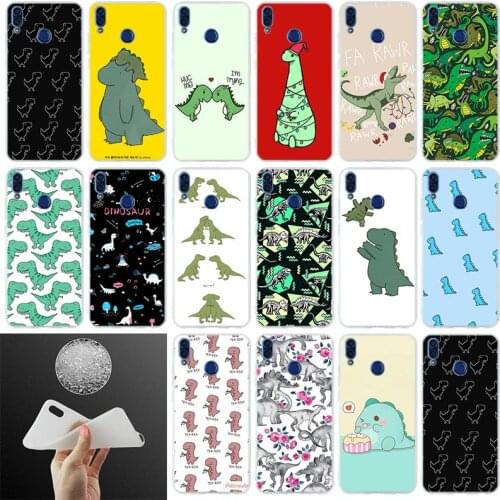 Soft Silicone Cover Phone Case For Huawei Honor 30 20 10 9 Lite 8 9a 8a 7a Pro 8x 9x 10i 30s cases Cute Dinosaur