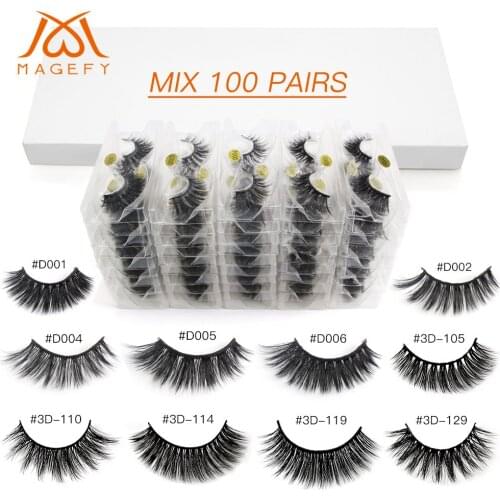 False Eyelashes Wholesale 20/30/40/50/100 Pairs Dramatic & Natural Full Strip 3D Mink Lashes Makeup Long Mink Eyelashes In Bulk