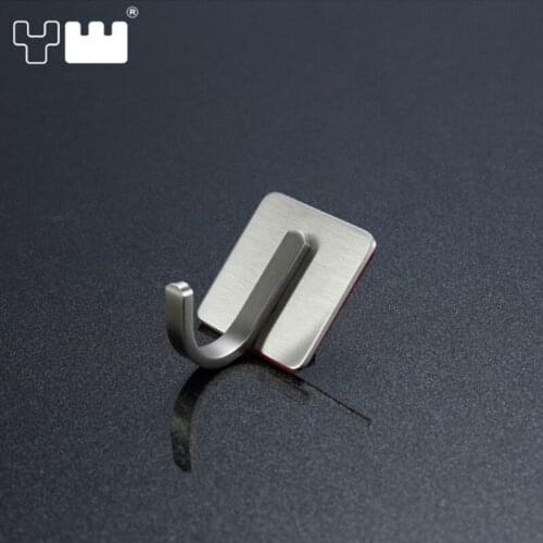 Stainless Steel Wall Hook Damage-Free Strong Adhesive Hanger for Kitchen Bathroom Wall Door