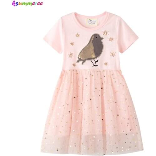 Lovey Rabbit New Girls Princess Tutu Dresses for Summer Clothes Soft Children Cotton Dress Toddler Glittery Party Dress