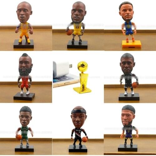 New 6.5CM Basketball Star Figure Doll Boys Child Toys Ornaments Shaking Head Model Car Decor Adult Xmas Birthday Student Gift