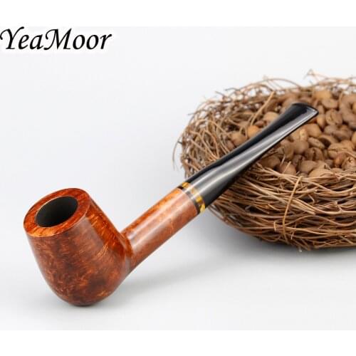 New Briar Tobacco Pipe 9mm Filter Briar Wood Pipe Traditional Straight Smoking Pipe 74 tools free Briar Pipe Smoke Accessory
