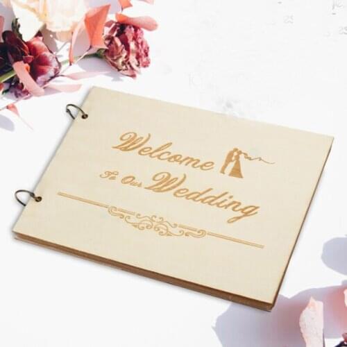 Personalized Wooden Guest Book Wedding Scrapbook Album Guest Book Rustic Guestbook, Wooden guest book wedding