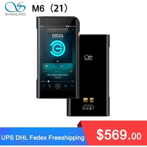 SHANLING M6 21 New Version MQA Support Portable Hi-Res Music Player DSD512 32bit/768kHz Dual ES9038Q2M DAC 3.5/2.5/4.4mm Outputs