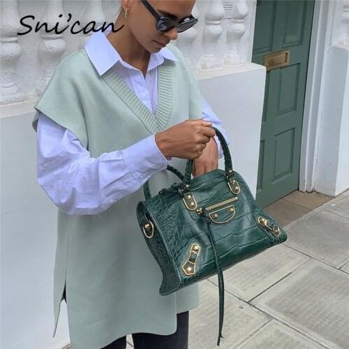 Casual Sweater Vest Vintage Ladies Tops Za 2021 Women Pullover Female Pull Sans Manches Femme Chaleco Mujer Spring Streetwear