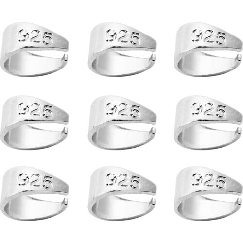 50pcs/lot Carving S925 Sterling Silver Bale Pinch Clasp Findings Bail Connector Pendant for DIY Jewelry Making Material Supplier