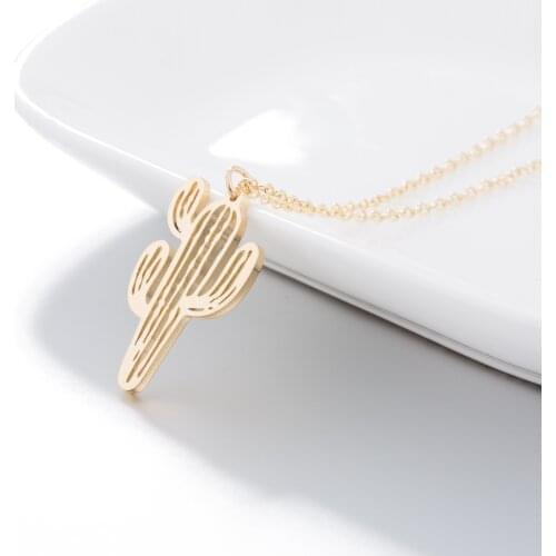 Daisies Cactus Necklace Succulent Unique Jewelry Women Plant Necklaces & Pendants Choker Bijoux