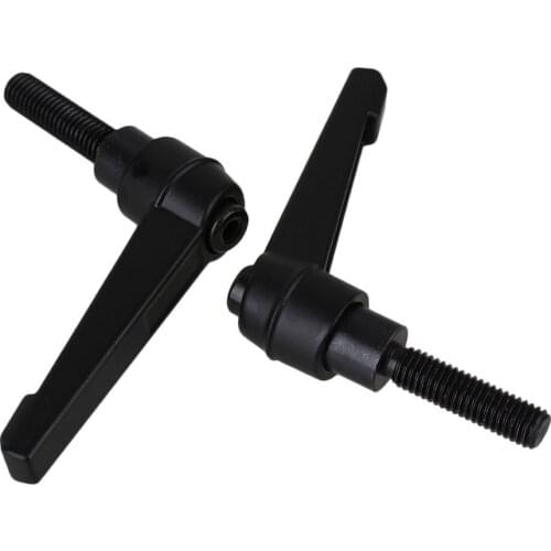 2PCS Black Zine Alloy M5/M6/M8/M10/M12 Male Thread Metal Machine Fixing Knob Adjustable Clamping Handle