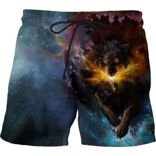 Short Pants Man Summer 2021 casual shorts 3d Custom Beach Pants Wolf Pattern Men Clothing Shorts Drop Shipping 6XL