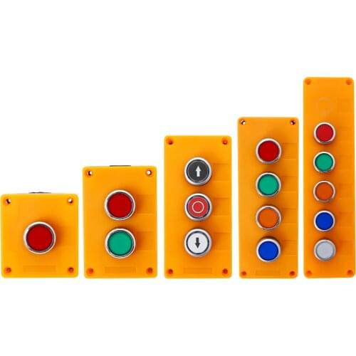 SJ-A01 Single hole waterproof button box start emergency stop self reset knob switch control box 1/2/3/4/5/6 hole