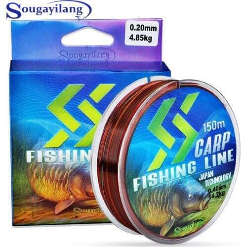 Sougayilang Saltwater Freshwate 150M Nylon Fishing Line 0.18-0.5mm Super Strong River Lake Fishing Line Fishing Tackle for Carp