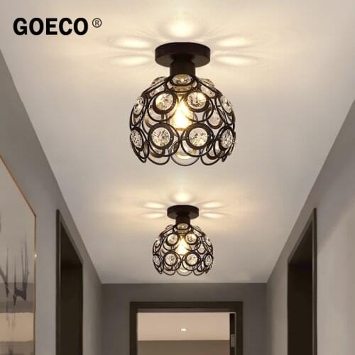 Semi Flush Mount Crystal Ceiling Lights Modern Mini Metal Crystal Chandelier for Kitchen Hallway Ceiling Light 220V/E27