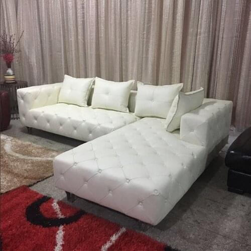 Modern leisure sofa buckle bonded leather sofa classic creative sofa l shaped sofa #CE-5060