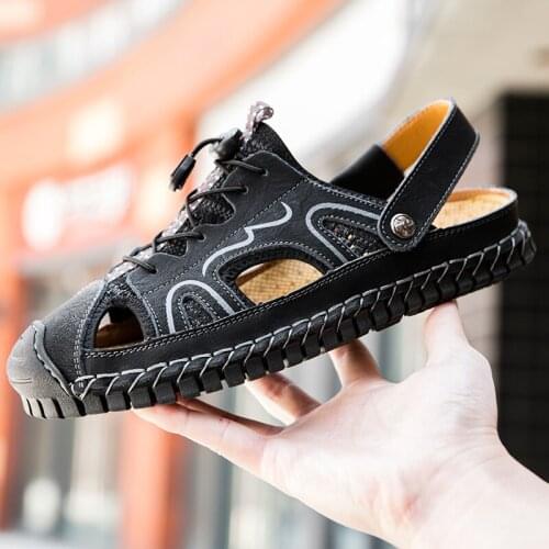 Verano men leather homme fashion sommer water shoes zapato schoenen beach sandale flops sandles de schuhe para work size mannen