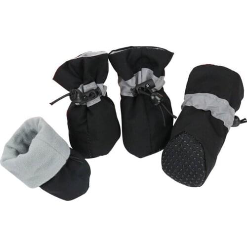 4pcs/set Waterproof Winter Pet Dog Shoes Anti-slip Rain Snow Boots Footwear Thick Warm For Small Cats Puppy Dogs Socks Booties