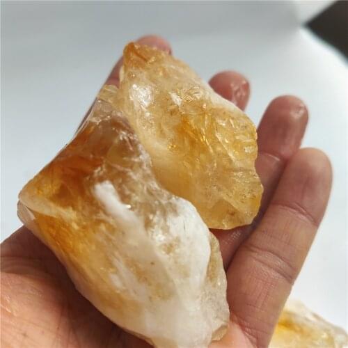High Quality Natural Brazilian Citrine Unprocessed Citrine Rough Stone Mineral Specimen Collection Home Decoration and DIY Gifts