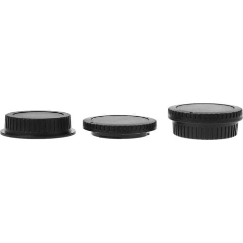 Rear Lens Body Cap Camera Cover Set Dust Screw Mount Protection Plastic Black Replacement for EF EFS 5DII 5DIII 6D