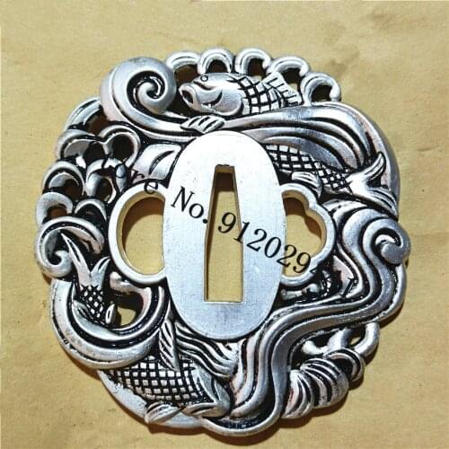 Alloy Tsuba Fish Guard For Japanese Samurai Sword Katana Wakizashi Accessory