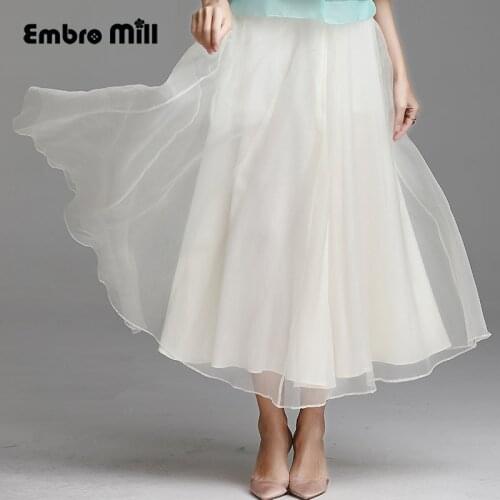 Women Chinese Silk style fairy Skirt spring Retro Commuting Heavy work embroidery flower elegant folk-custom lady Skirt M-XL