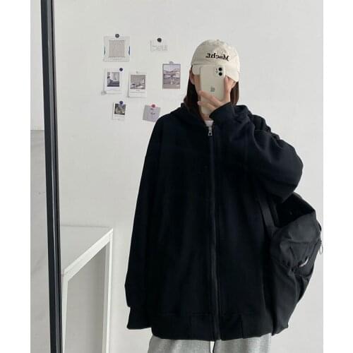 Long Sleeve Womens Autumn And Winter Hoodies Zipper Cardigan Thin Spring And Autumn Korean Version Loose Oversized Cute Itself