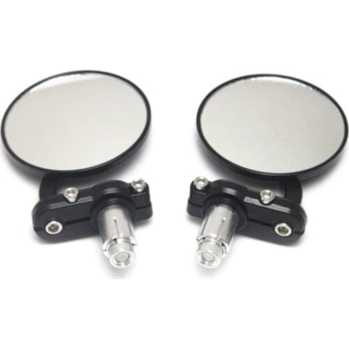 2pcs 22mm Universal Motorcycle Mirror Aluminum Black Handle Bar End Rearview Side Mirrors Motor Accessories Street Sport Road