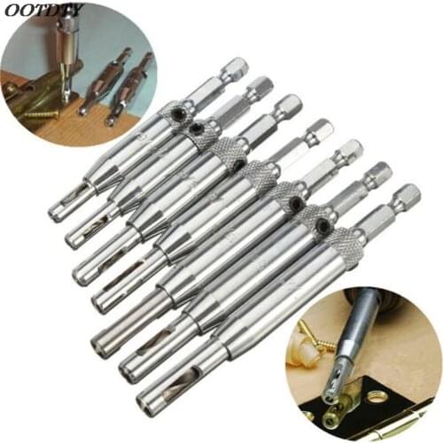 4pcs/set Center Drill Bit Doors Self Centering Hinge Tapper Core Drill Bit Set Hole Puncher Woodworking Tools 5/64"-11/64"