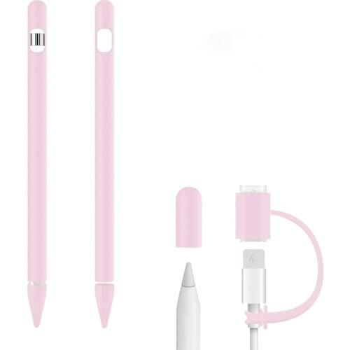 4 in 1 Adapter Anti Lost Pencil Silicone Case Skin Touch For Apple Pencil 1 Case Portable For Apple Pencil 1 Stylus Pen Holder
