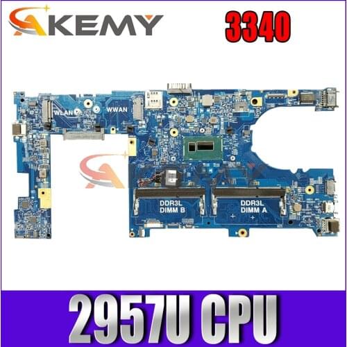 Akemy CN-0DKY98 DKY98 FOR Dell Latitude 3340 Laptop Motherboard 13229-1 PWB:5X37M 2957U Mainboard NOTEBOOK PC 100%tested