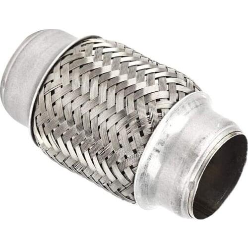 AU05 -Exhaust Flex Pipe Adaptor, Stainless Steel Double Braided Flex Pipe Exhaust Adaptor Piping 1.5 inch x 4 inch Car