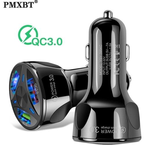 Multi-USB Car Charger Mobile Phone Charger Adapter in Car For iPhone 11 Pro X Samsung S20 S10 3 USB Quick Charge 3.0 Car-Charger