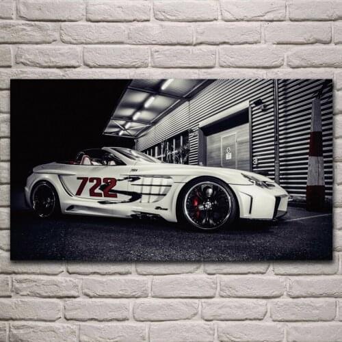 White elegant supercars car fabric poster living room home wall decorative canvas silk art print KL519