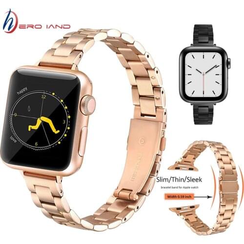 Bracelet for apple watch series 6 5 4 se band 44mm 40mm luxury Stainless Steel Metal bands for iwatch 3 strap 42mm 38mm correa